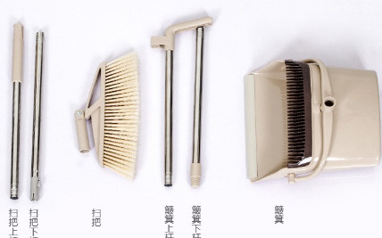 Plastic Rotating Windproof Broom and Dustpan Set with Comb Teeth Broom