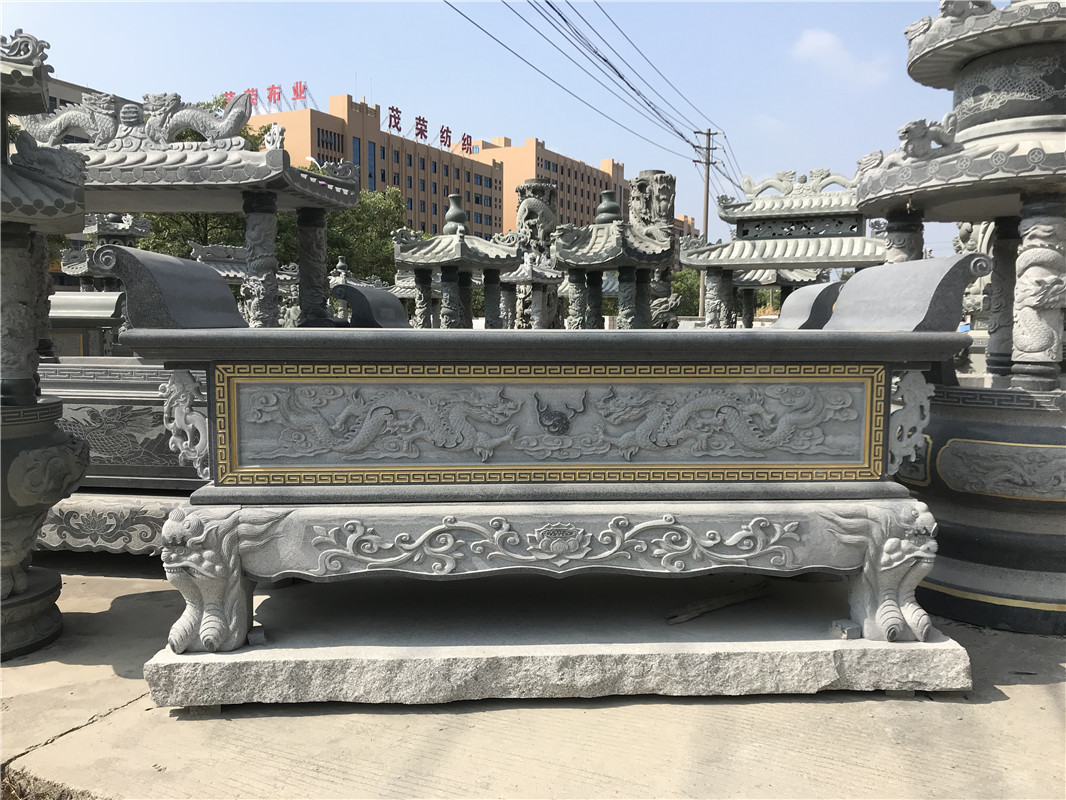 石雕香炉供桌 寺庙烧香贡品石桌子造型 半手工半机械