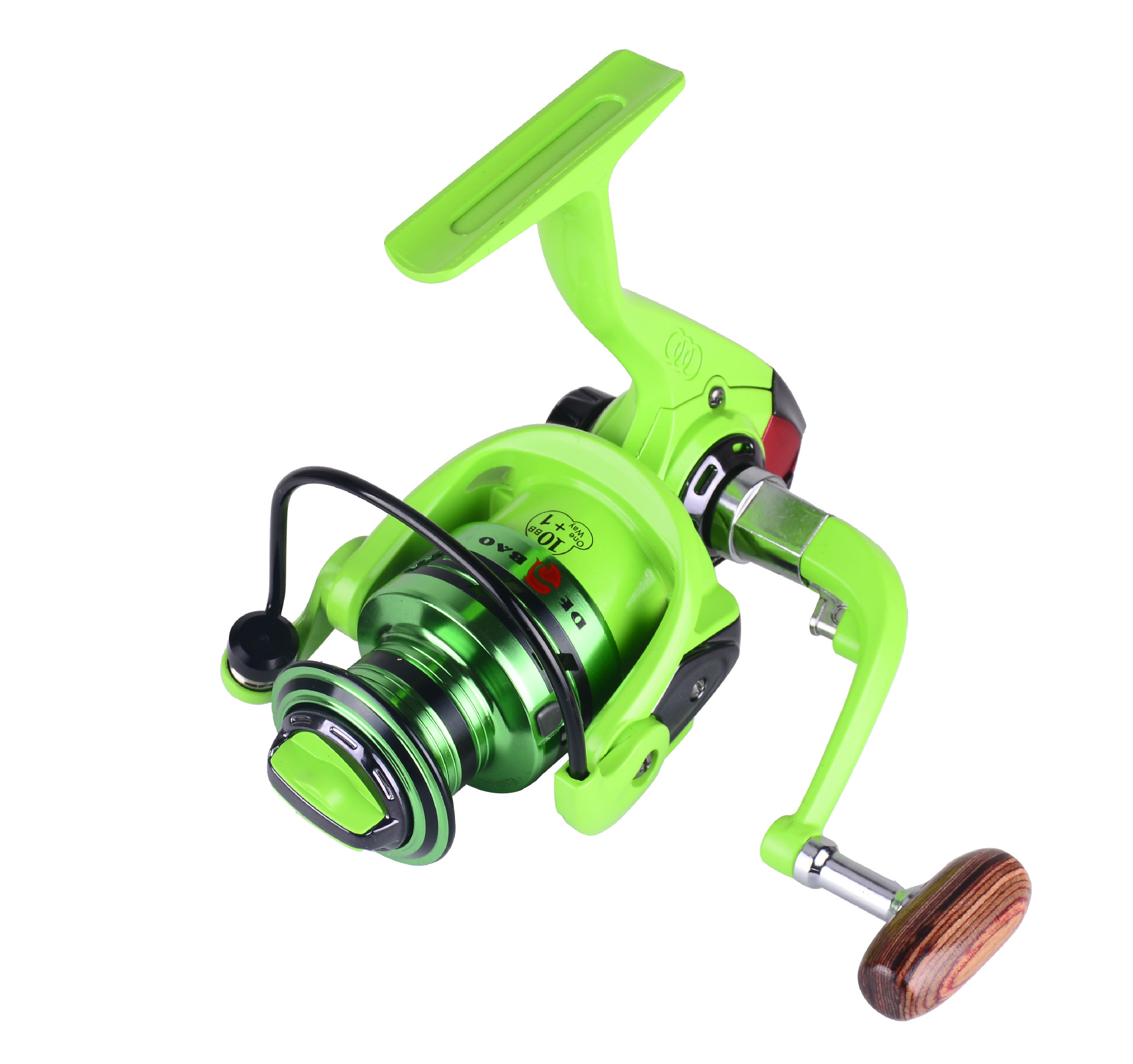 德宝bf系列粉/绿色金属渔轮 双轴承无间隙鱼线轮 金属摇臂 纺车轮