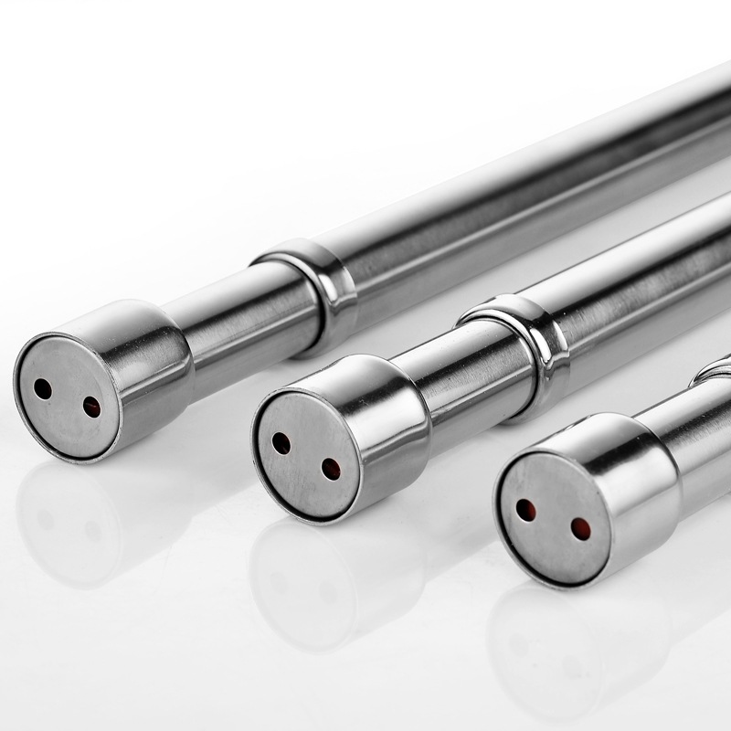 不锈钢伸缩杆挂衣晾衣杆浴室卧室衣柜撑杆收缩顶装衣柜固定配件