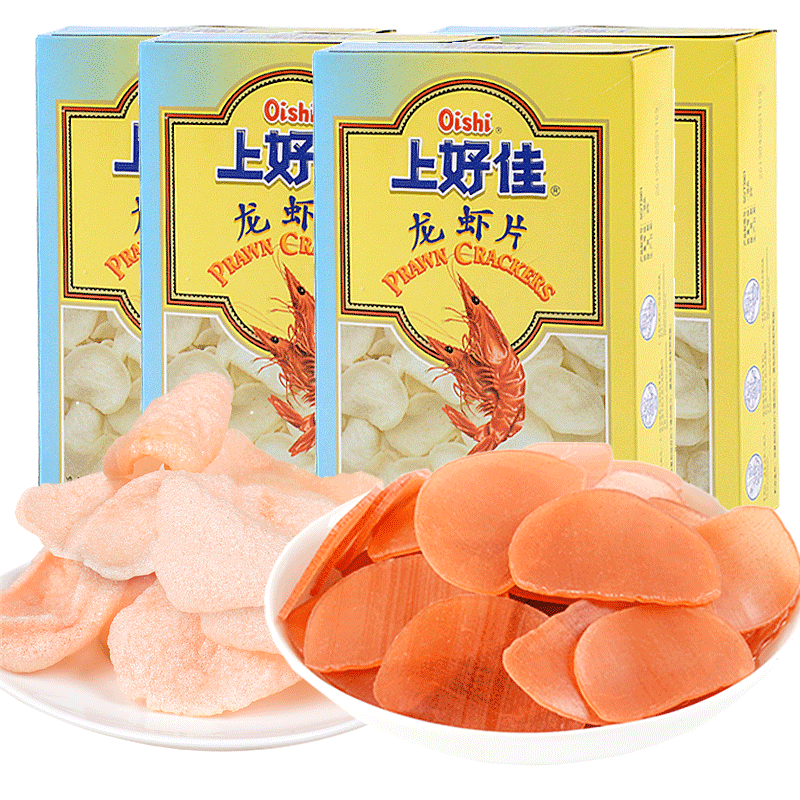 上好佳龙虾片200g自己炸虾片油炸食品鲜虾片膨化零食小吃整箱批发