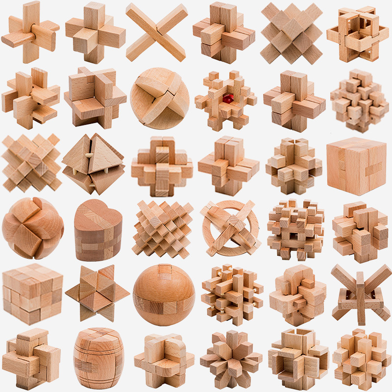 魔方九连环解环玩具消磨时间套餐益智力成人减压烧脑孔明锁鲁班锁单个