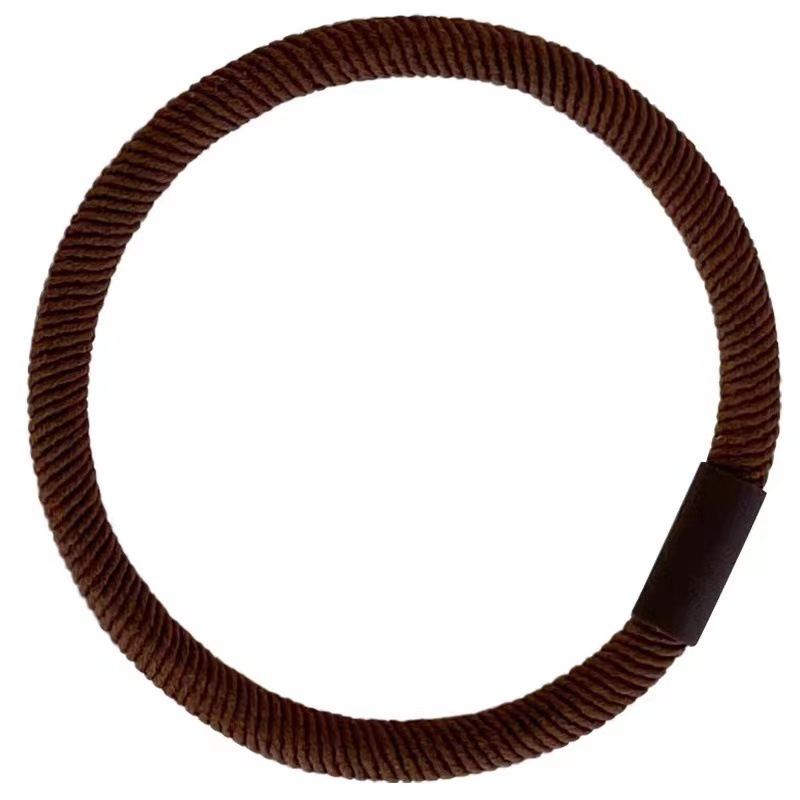 Korean Style High Quality Basic Easy-to-Use Rubber Band Brown Series Earth Color Twill Hair Tie Hair Rope Female Hair Ties Simple Bracelet