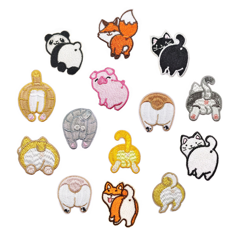 现货动物布贴卡通可爱刺绣贴diy小狗补丁电脑绣花衣服贴花熨烫贴