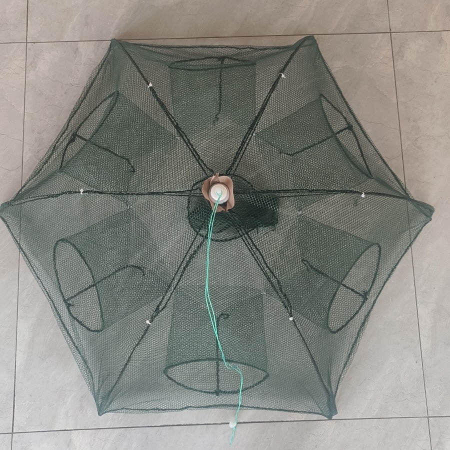 现货多种规格虾笼鱼笼自动折叠伞网渔网黄鳝泥鳅笼河龙虾捕鱼伞网