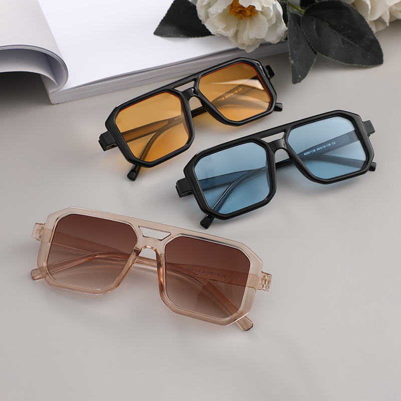 New Fashion Square All-Match Full Frame Sunglasses European and American New Ins Style All-Match Slimming Large Rim Sunglasses