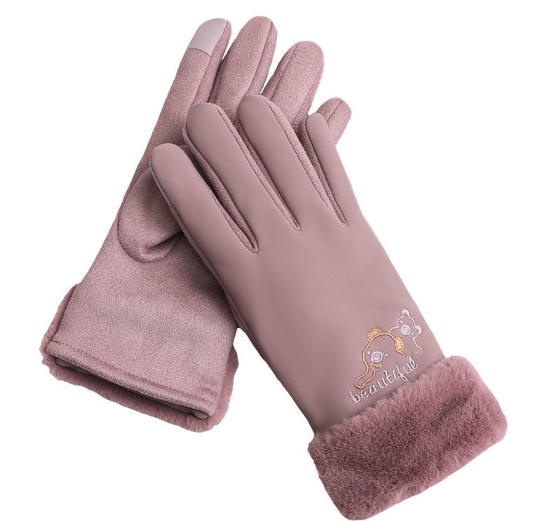 电动车手套羽绒棉女冬季保暖防寒加绒加厚骑行防水防风触屏批发