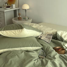 枕头 酒店民宿枕套枕芯纯色枕头套单人一只绿色100棉枕套全套整套