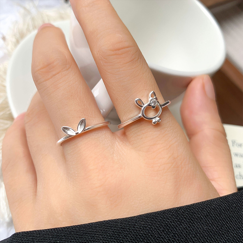 Zhiyun Snowflake Silver Ring Women's Japanese and Korean Ins Simple Personality Cute Wild Opening 925 Pure Silver Ring Non-Fading