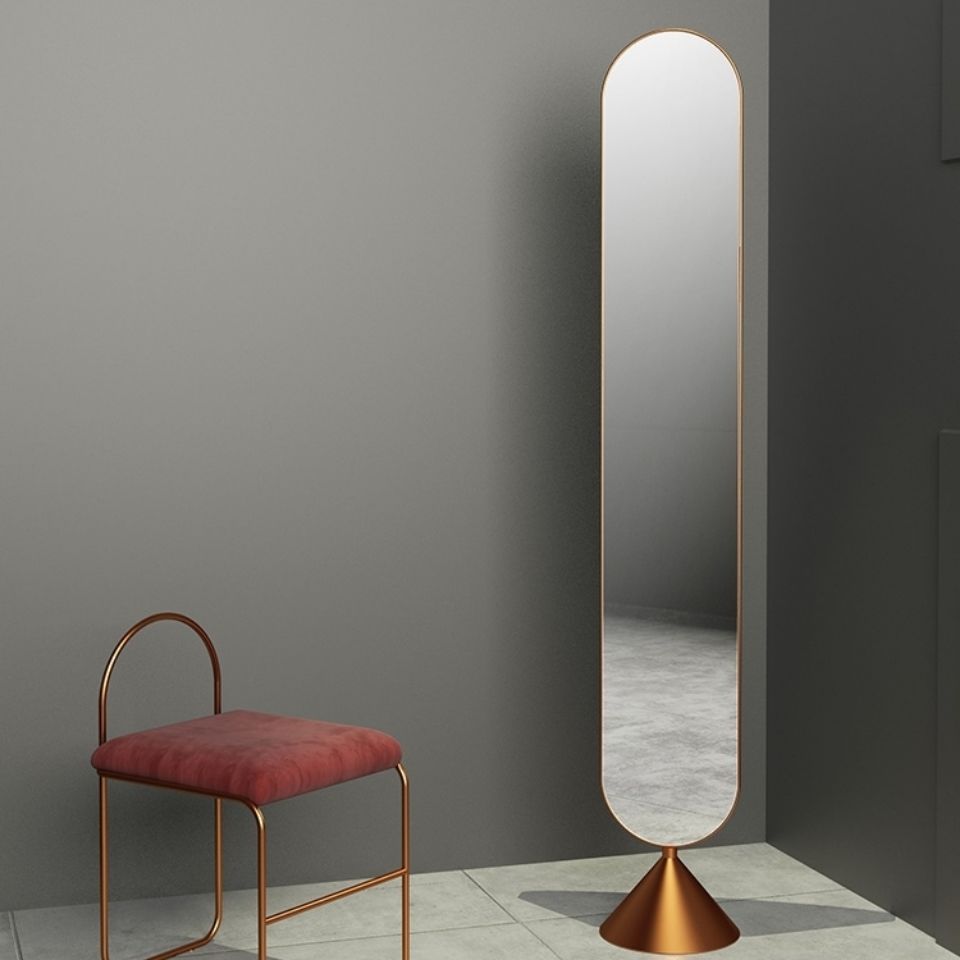镜子全身落地家用卧室网红少女立式试衣镜客厅轻奢角落穿衣镜