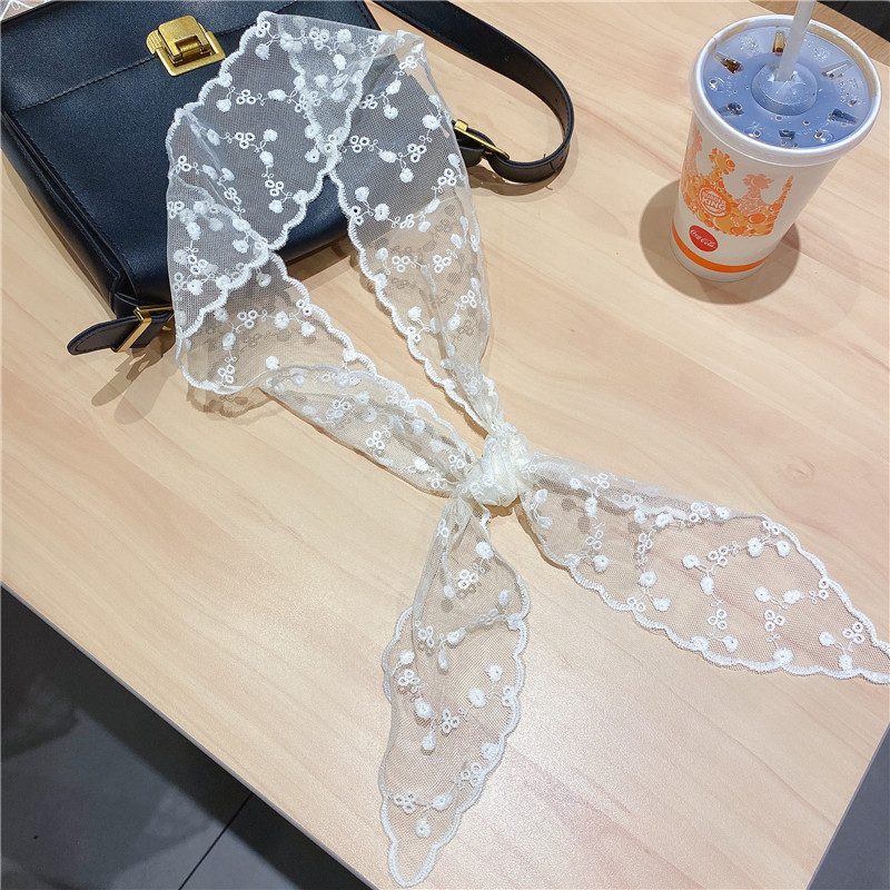 超仙蕾丝发带法式气质编发飘带宽边发饰长条领巾日韩甜美森系头饰