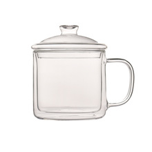 SW1C批发耐热玻璃花茶杯水杯子双层杯隔热防烫怀旧复古大茶缸搪瓷