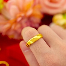 越南沙金戒指钢印男士女款婚庆戒子光面简约持久