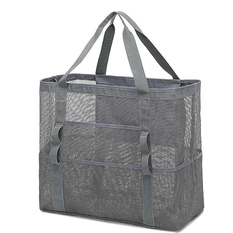 网眼沙滩包超大沙滩手提包带拉链口袋泳池包适合游泳度假必备品