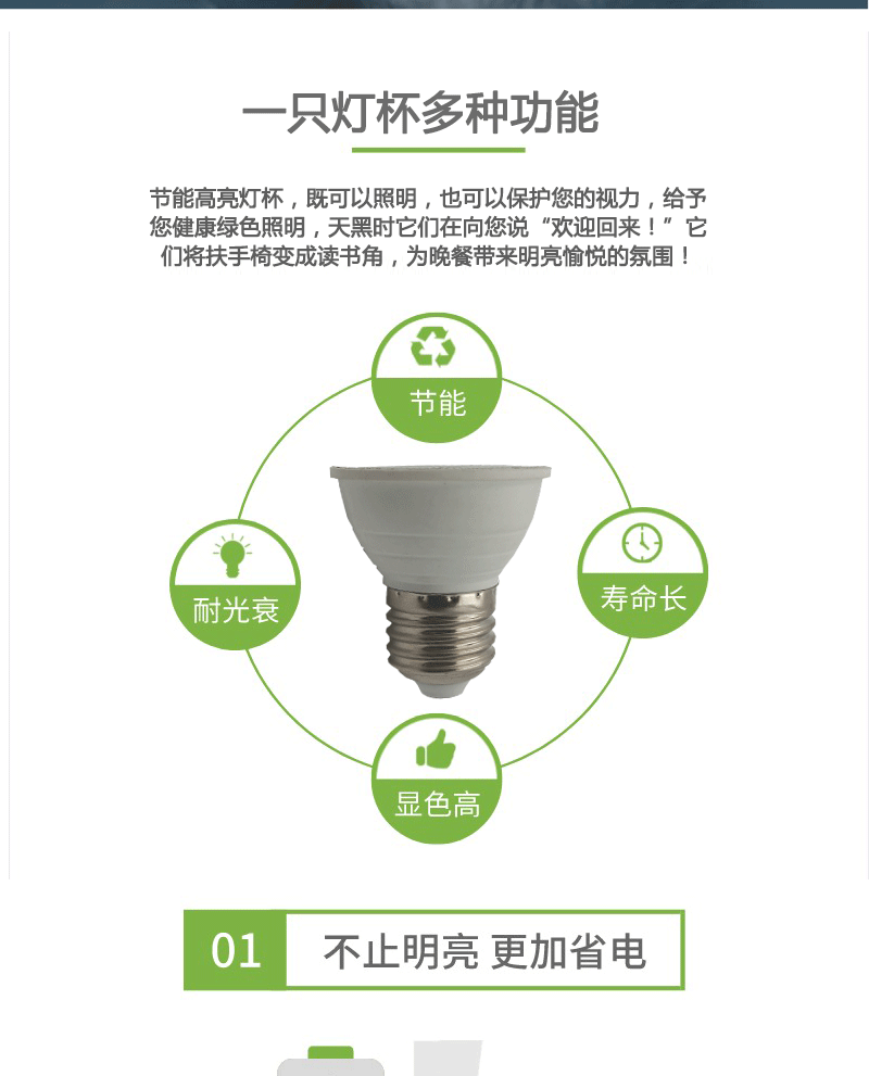 塑包铝灯杯 led灯杯6w调光e27 mr16插脚gu10灯泡高压220v射灯光源