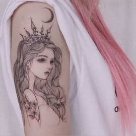 儿童纹身贴纸公主女孩男孩卡通动物水印贴纸防水个性男女持久手臂