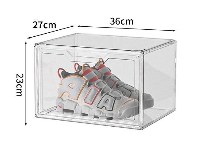 Transparent AJ Shoe Box Acrylic Side Door Shoe Rack Sneakers Large Shoe Cabinet Dustproof Magnetic Shoes Storage Box