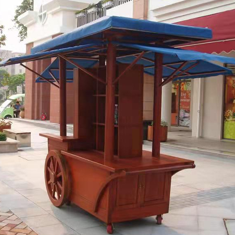 四川成都移动花车景区公园手推小吃餐车夜市流动售货车摆地摊展台