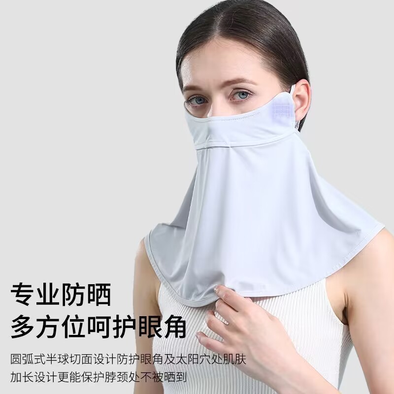 Summer Sun Mask Women's Full Face Sun Protection Neck Mask Thin Breathable Cycling UV Protection Driving Mask