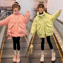 女童外套女童棉衣棉袄2022冬款新款韩版儿童加厚洋气大口袋中大童