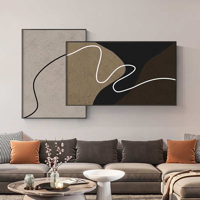 新款意式极简线条挂画莫兰迪装饰画客厅沙发背景墙画小众艺术抽象