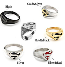 禾呈跨境爆款superman超人男士戒指 欧美时尚外贸戒指