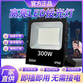 工地工程夜市摆摊移动插电LED投光灯庭院50W探照灯带电线照明灯