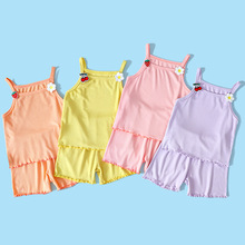 婴儿吊带套装夏季男女宝宝衣服夏装可爱背心空调服两件套背心套装