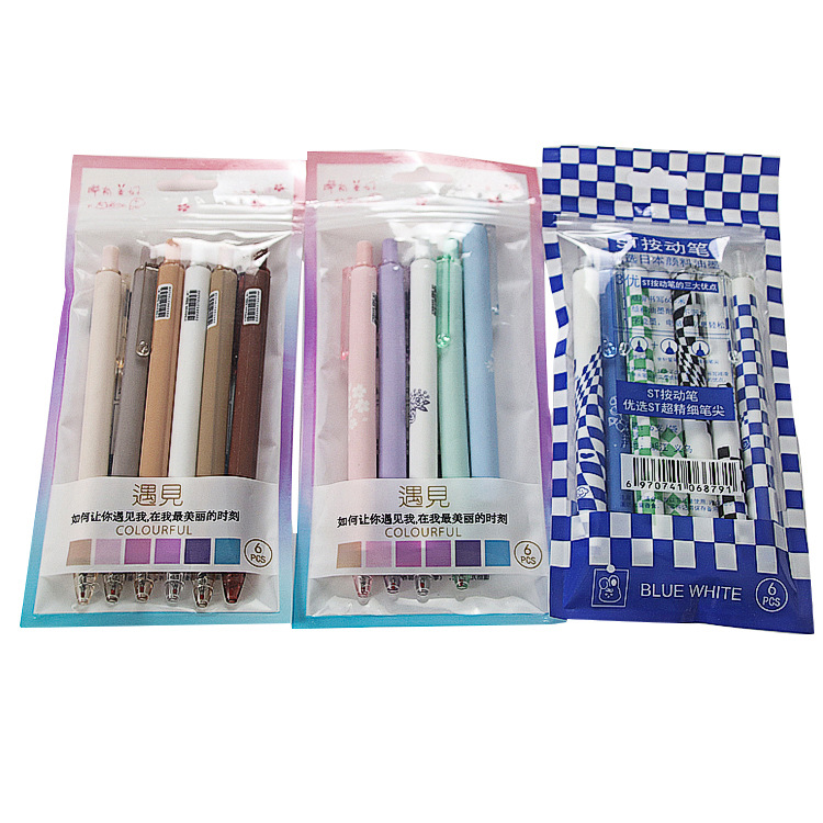 St Head Bag Pressing Pen Cute Stationery Student Large Capacity Exam Gel Pen Office Supplies Signature Pen Wholesale