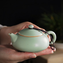 西施壶批发 手工汝窑蝉翼功夫茶具茶壶可养开片 盖碗陶瓷泡茶器