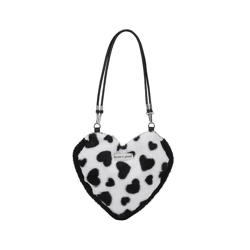 Heart-Shaped Plush Bag 2022 Winter New Fashion Cross-Border Women's Underarm Bag Ins Casual All-Match Shoulder Bag