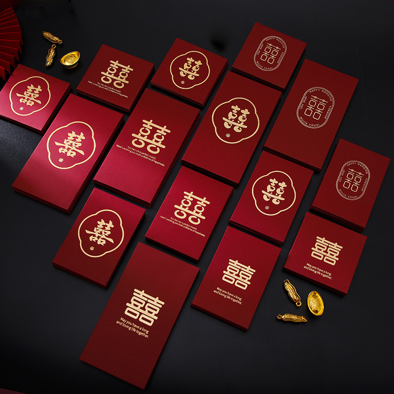 Wholesale 2022 New Wedding Supplies Creative Personality with Elements Wine Red Red Envelope Wedding Personality Gift Seal