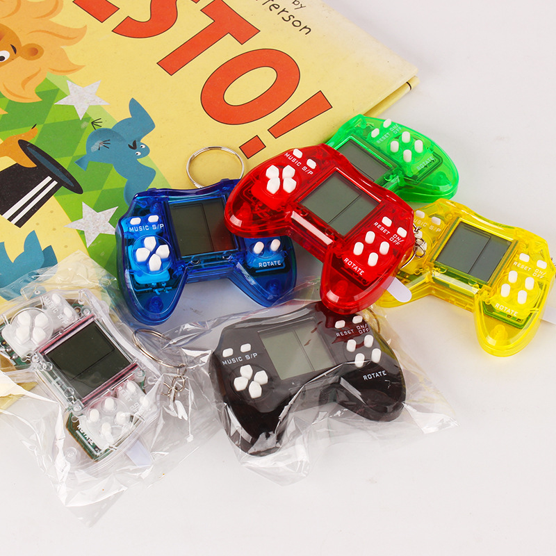 Cross-Border Tetris Handle Game Machine Mini Handheld Electronic Game Machine Gashapon Machine Keychain Ornaments