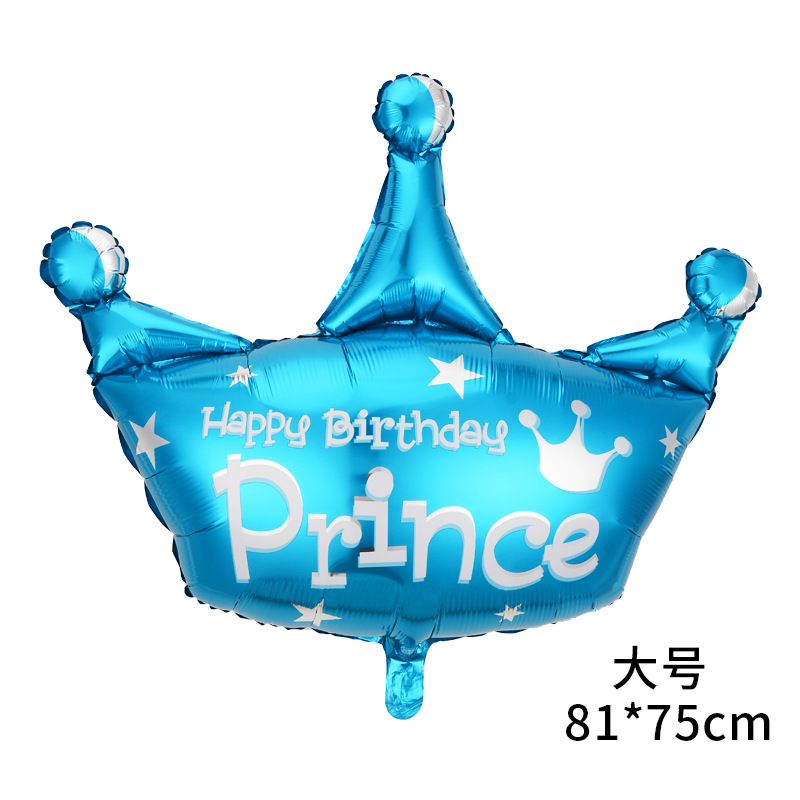 Crown Shape Aluminum Balloon Cartoon Golden Crown Balloon Children's Birthday Party Prince Princess Decorations Arrangement