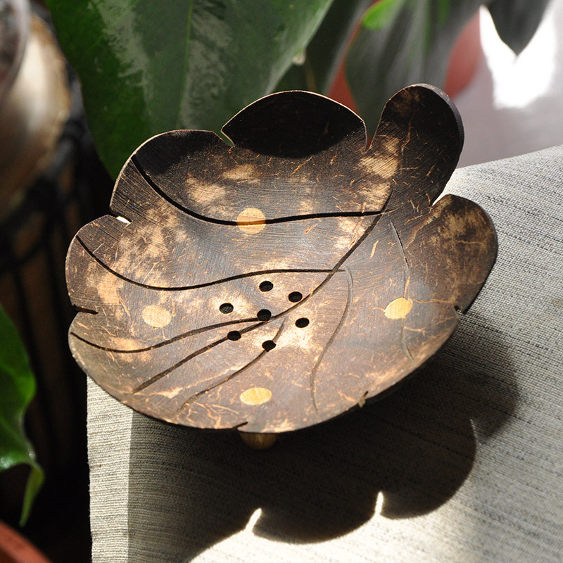 泰国手工椰子壳叶子造型香皂盒可沥水椰壳皂托新奇特肥皂盒-阿里巴巴