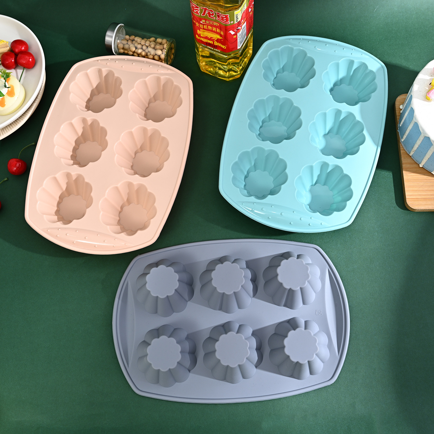 Factory Wholesale Baking at Home Utensils 6-Piece Pattern Baking Mold Edible Silicon Cake Mold Muffin Cup
