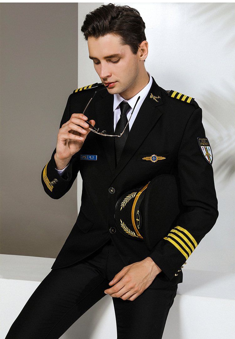 秋款航空机长制服男飞行员空少套装民航工作服外套保安服礼宾服