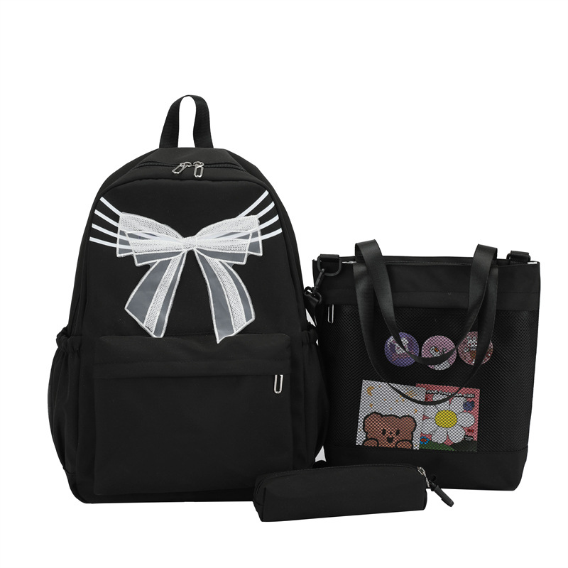 New Fashion School Bag Female Korean High School Ins Style College Student 2024 Bow Backpack Trendy Backpack