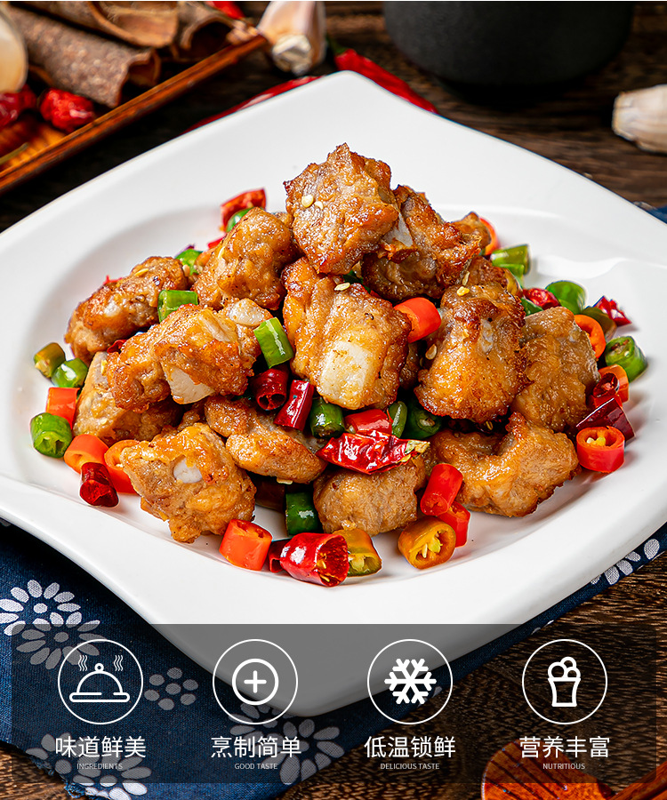 如意三宝蒜香小排400g猪脆骨排骨软骨酒店餐饮半成品菜特色菜小吃