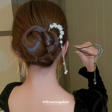 新中式镶钻珍珠流苏发簪复古优雅国潮发钗创意簪子新娘盘发头饰女