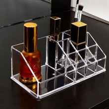納裝精品水晶口紅架粉餅展架桌面小物品收納盒眉筆化妝品首飾展示