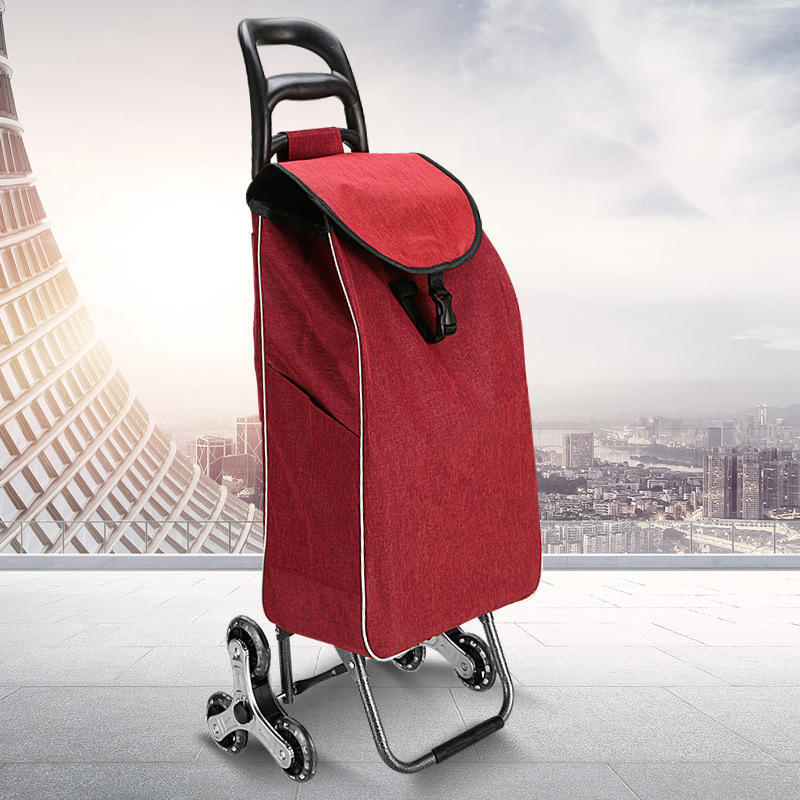 厂家定制家用便携六轮买菜车折叠小推车 轻便小拉车爬楼梯手拉车