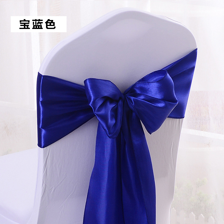 Wedding Celebration Decoration Supplies Lock Satin Ribbon Ribbon Satin Ribbon Decorative Red Chair Back Flowers Elastic Chair Cover Bow