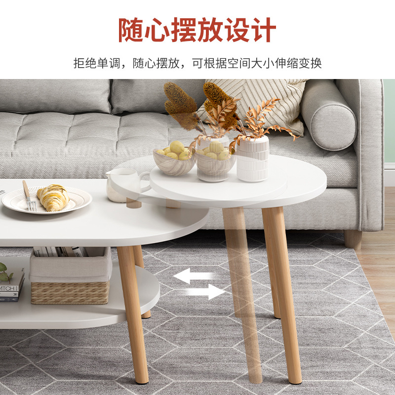 Coffee Table Simple Modern Creative Small Apartment Living Room round Small Table Bedroom and Household Coffee Table Mini Furniture Combination