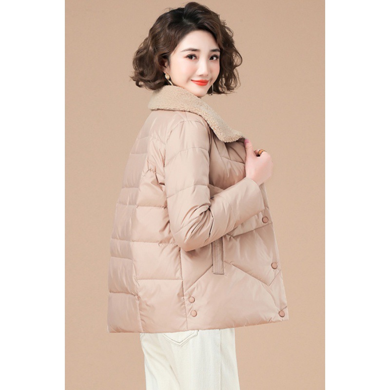 棉服2023新款女冬季时尚加绒羊羔毛棉衣女士短款外套小个子棉袄女