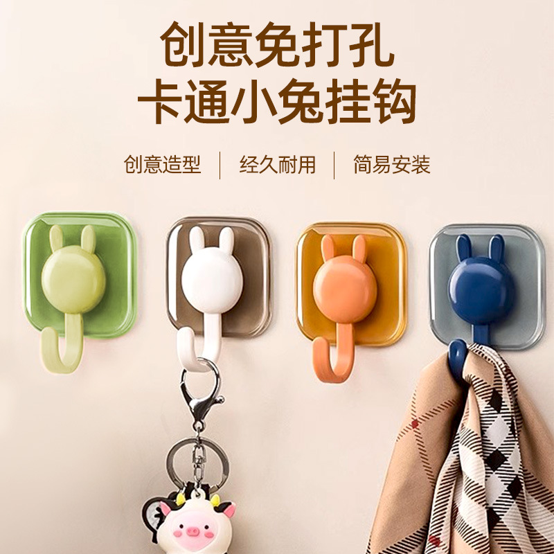 创意卡通免打孔挂钩粘胶强力门后粘钩厨房浴室墙壁墙上无痕挂架子