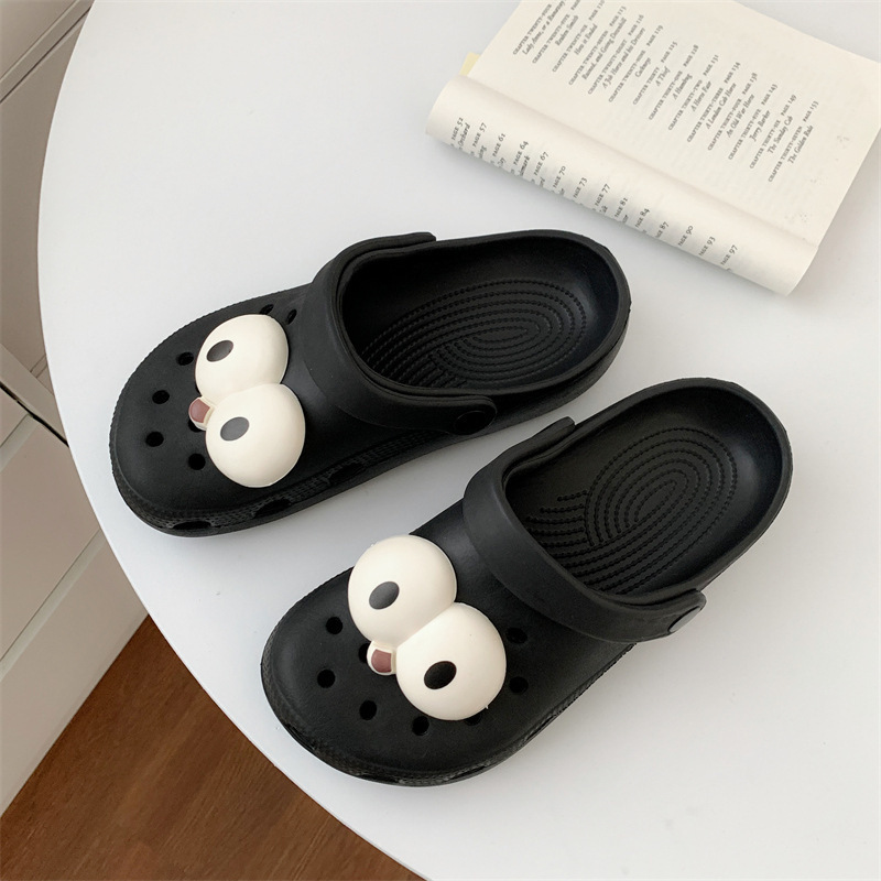 Korean Style Cute Dog Closed Toe Comfortable Hole Shoes Women's Summer Outdoor Casual Vacation Beach Sandals Women's Summer