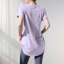 瑜伽服短袖夏季新款中长款遮臀显瘦速干上衣透气健身运动T恤女薄