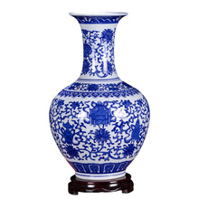 陶瓷器花瓶插花摆件青花瓷仿古中式家居客厅博古架小装饰品