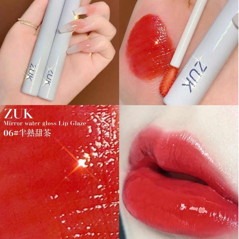 zuk镜面唇釉ins超火玻璃水光唇彩保湿不易掉色不沾杯显色成膜平价